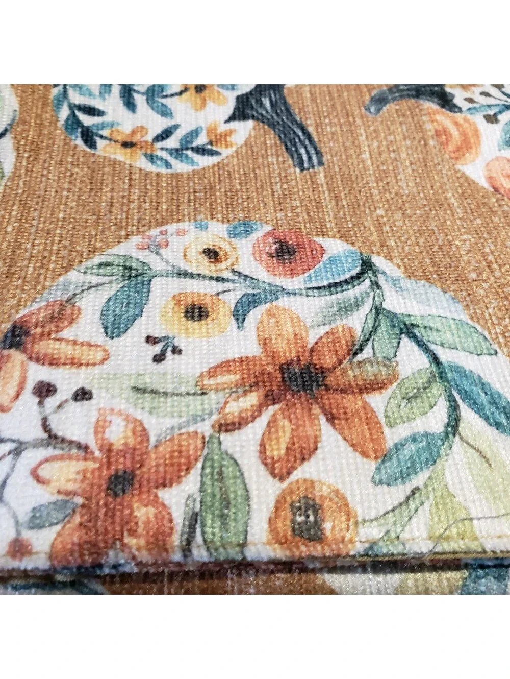 Nicole Miller Autumn Placemats QTY 4 Cotton Pumpkin Sunflower  Halloween Fall